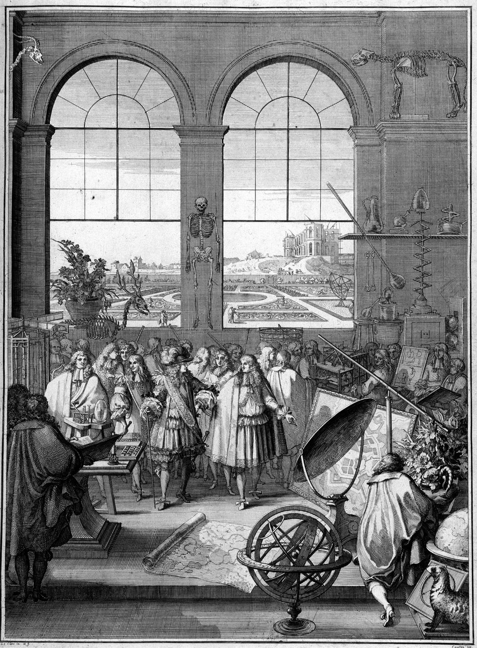 Bilim Alegorisi (Louis XIV ziyaret bilimi, 2. uçak, Paris Gözlemevi) by School French