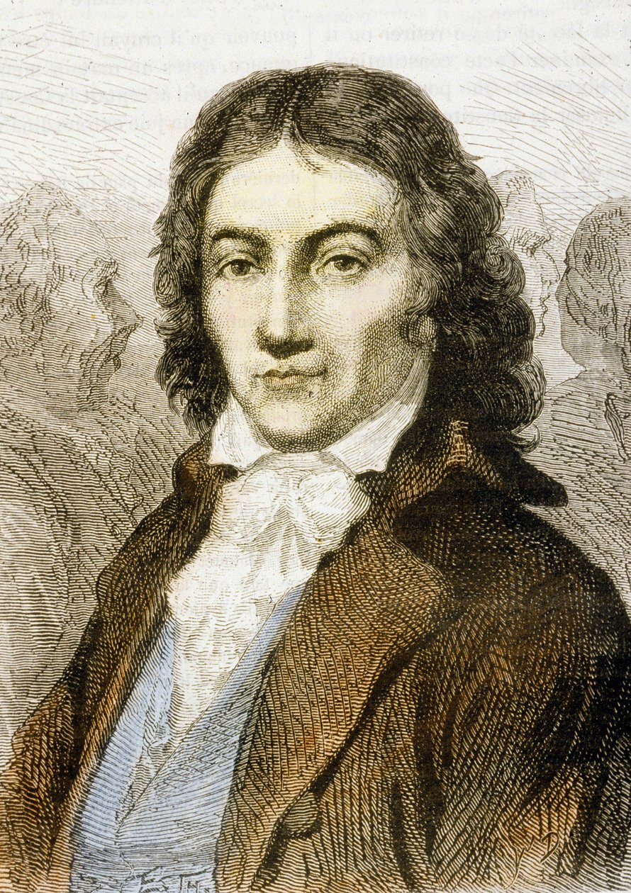 Camille Desmoulins (renkli gravür) by School French