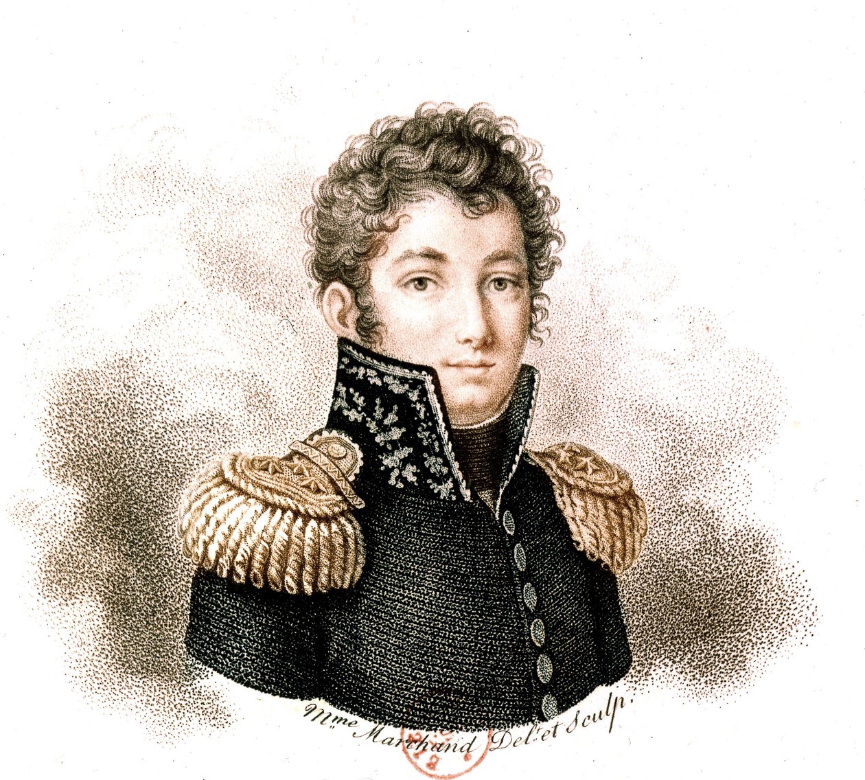 Charles Merchior-Arthus Marquis de Bonchamps (renkli gravür) by School French
