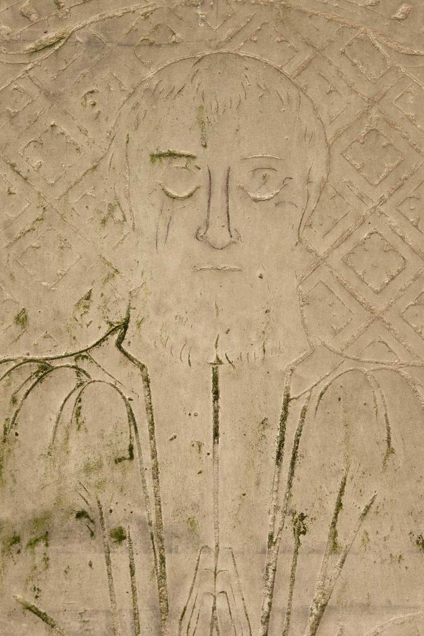 Bir manastır kabartmasının detayı (taş) by School French