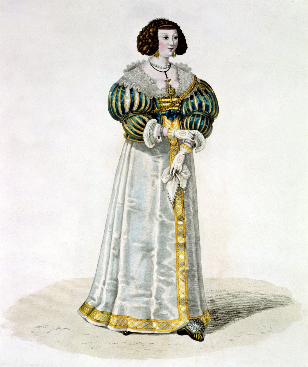 Louise de La Fayette, diğer adıyla Madame de Lafayette (renkli gravür) by School French