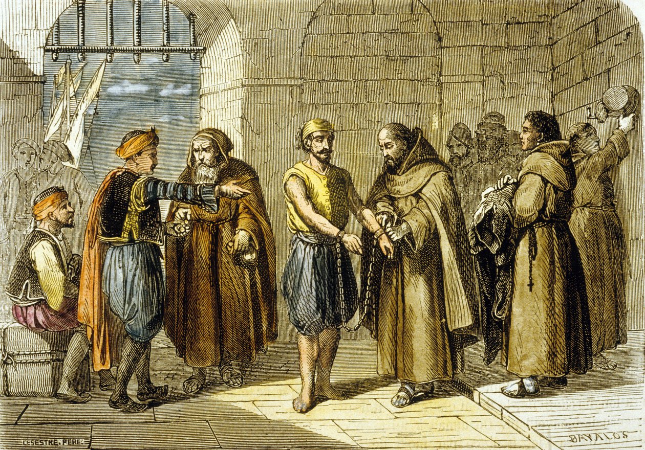 Miguel de Cervantes, Kurtuluşun Babaları tarafından kurtarıldı by School French
