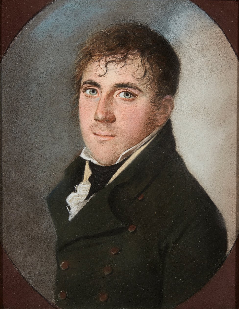 Bir Beyefendinin Portresi (kağıt üzerinde pastel) by School French