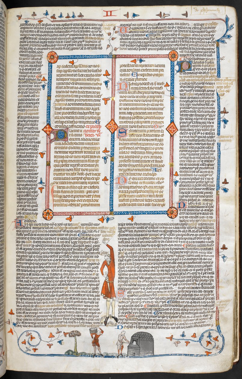 Royal 10 E. IV, f.145 Bir fırıncıyı ziyaret eden bir adamın, 