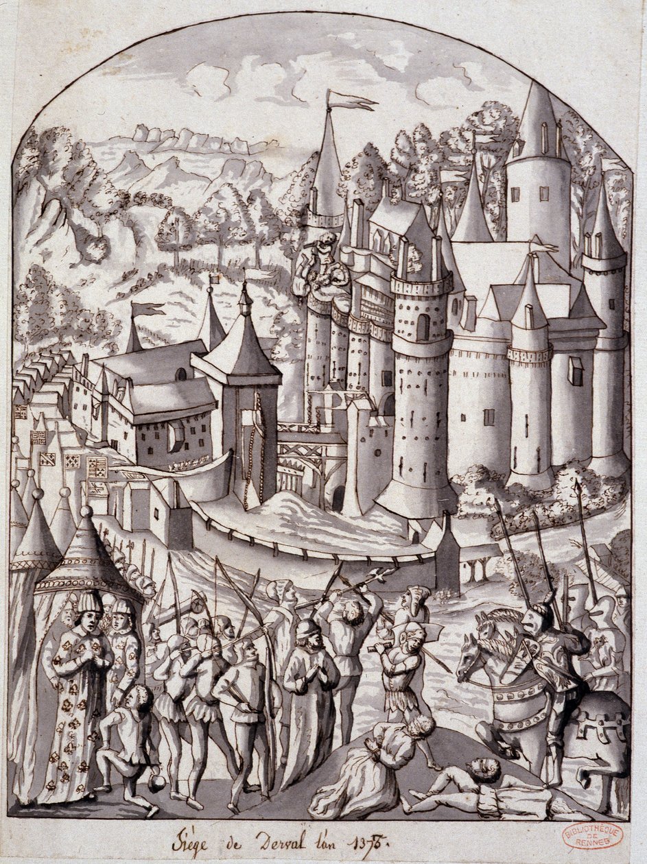 1375 yılında Derval (Brittany) Kuşatması. by School French