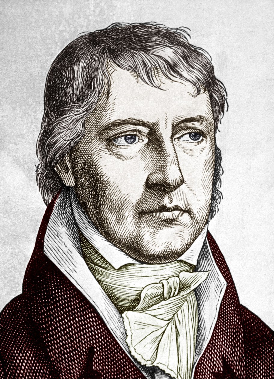 Georg Wilhelm Friedrich Hegel (renkli gravür) by School German