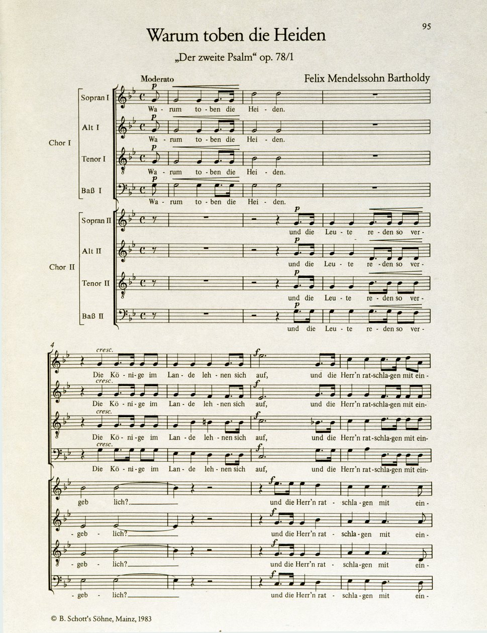 "Warum toben die Heiden" ikinci mezmur, op.38, Felix Mendelssohn (lito) by School German