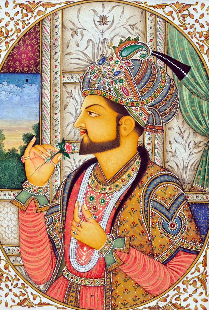Minyatür Resim Babür İmparatoru Şah Cihan Hindistan Asya by School Indian