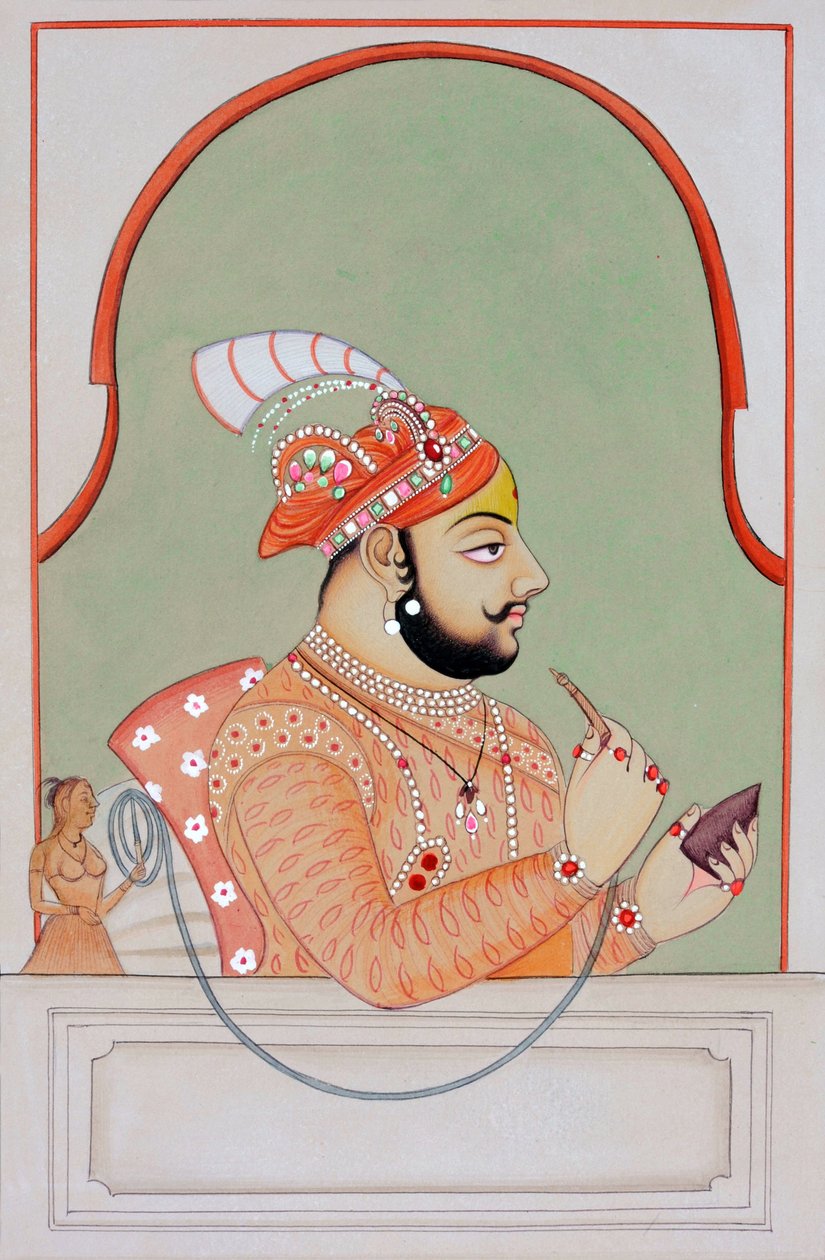 Maharana Jagat Singh Udaipur#39;un Minyatür Tablosu by School Indian