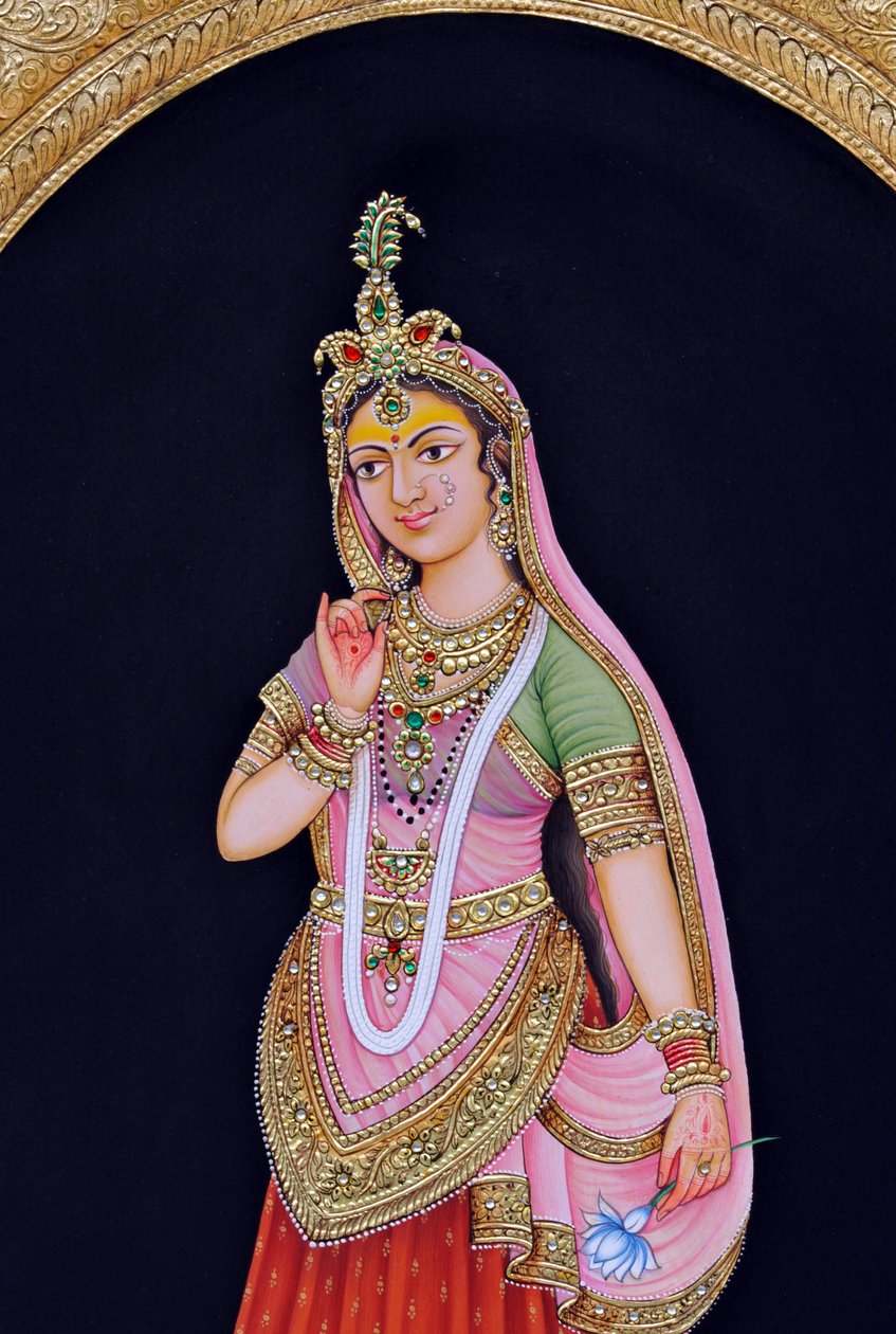 Radha#39;nın Minyatür Tablosu by School Indian