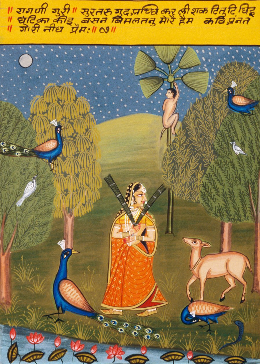 Kağıt Üzerine Minyatür Resim, Ragini Guri, Nathdwara Okulu by School Indian