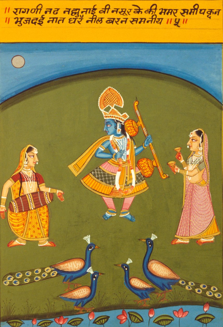 Kağıt Üzerine Minyatür Resim, Ragini N Ad, Natnaltdwara Okulu by School Indian