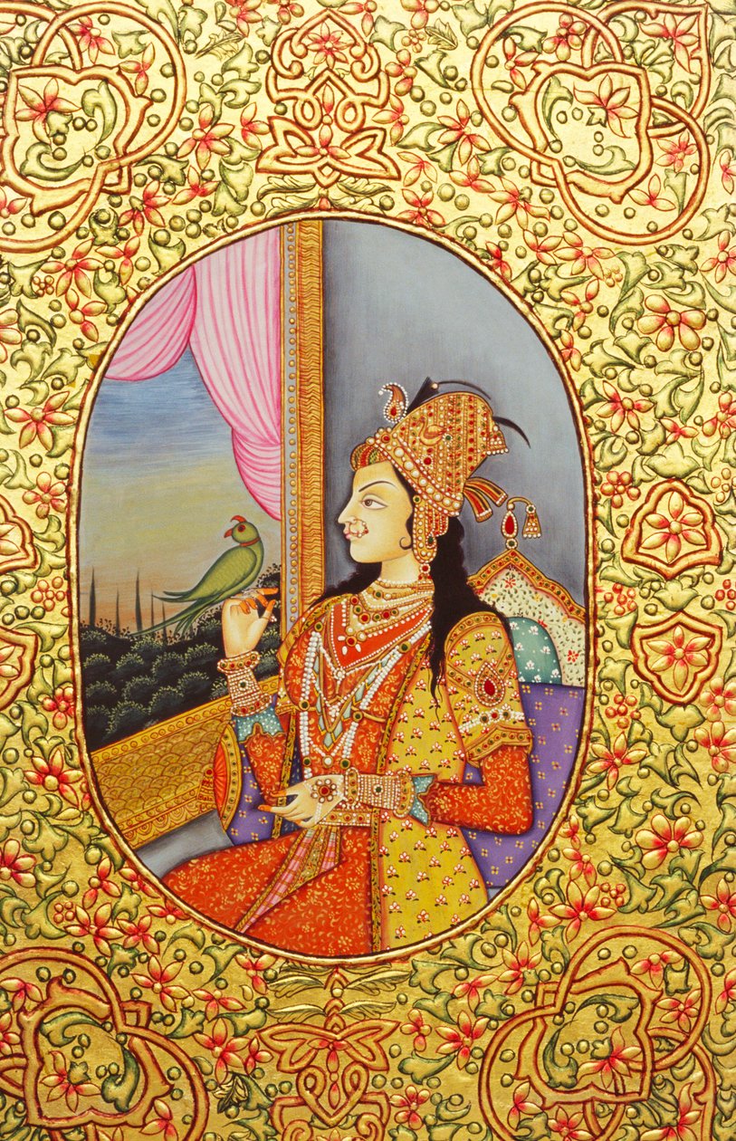 Babür Prensesi Mümtaz Mahal Minyatür Tablo by School Indian