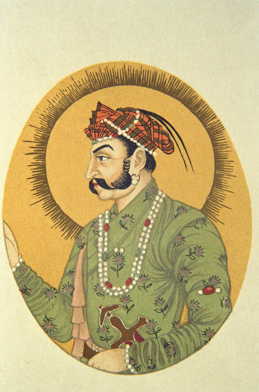 Babür İmparatoru Jahangir#39;in portresi, Hindistan by School Indian