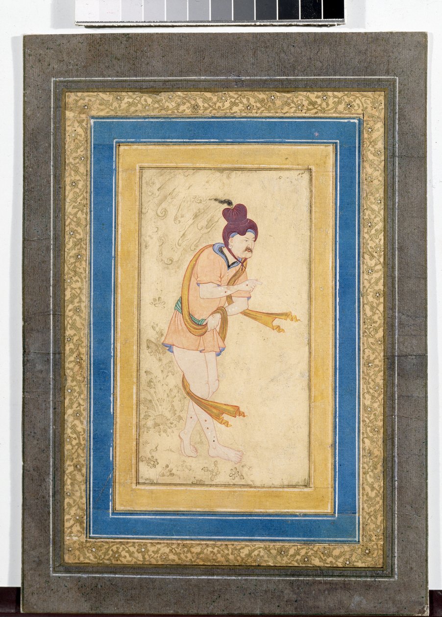 İranlı bir usta Dervişin portresi - Karton üzerine boyanmış minyatür, suluboya, guaj ve altın (14.8x7.9 cm), 17. yüzyılın başları - Devlet İnziva Yeri, Saint Petersburg (Rusya) by School Iranian