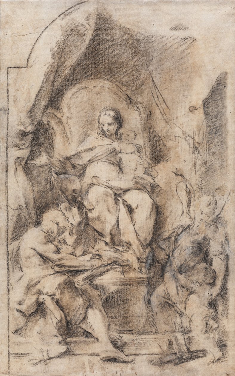 Madonna ve Çocuğun Aziz Jerome ve Koruyucu Melek ile
Jerome ve Koruyucu Melek (Kağıt üzerine karakalem ve tebeşir) by School Italian