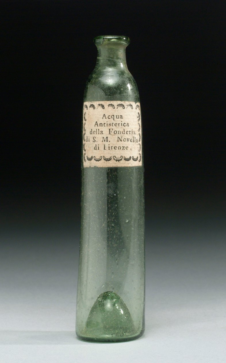 Histeri önleyici su içeren şişe, Majesteleri, Officina Profumo, Farmaceutica di Santa Maria Novella, Floransa, c.1850-1920