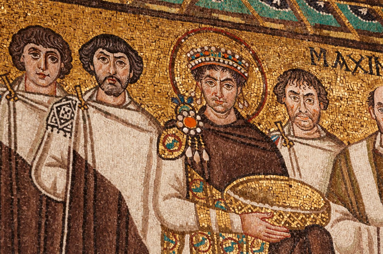 İmparator Justinian I (mozaik) by School Italian
