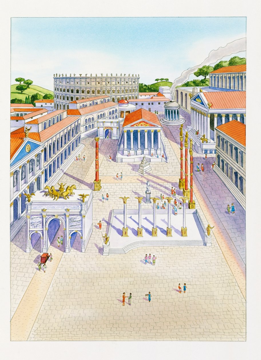 Yeniden İnşa Edilmiş İmparatorluk Forumları (renkli taş) by School Italian