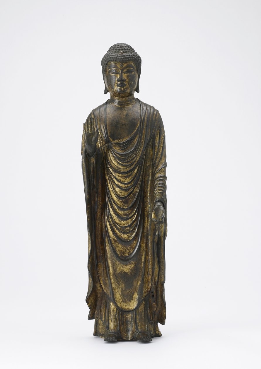 Amitabha Buddha (Amida) Sonsuz Işık Budası, Kamakura dönemi (altın yaldızlı bronz) by Japanese School