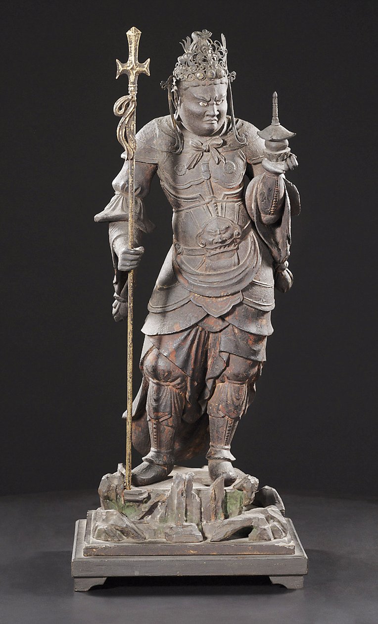 Bishamonten, Kamakura Dönemi (ahşap, metal, altın varak ve pigment) by Japanese School