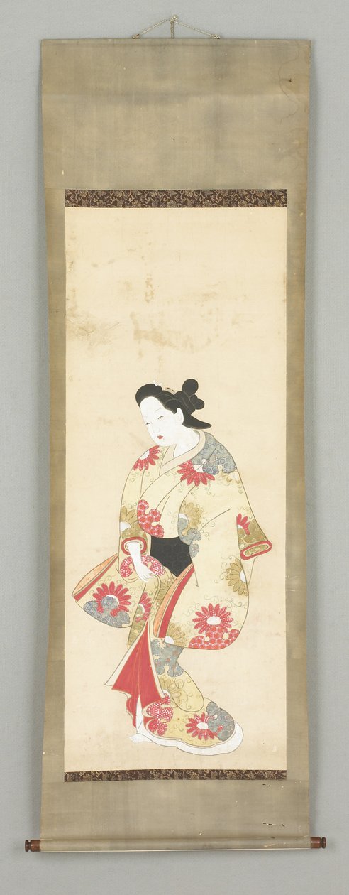 Çiçekli Elbiseli Kadın Figürü by Japanese School