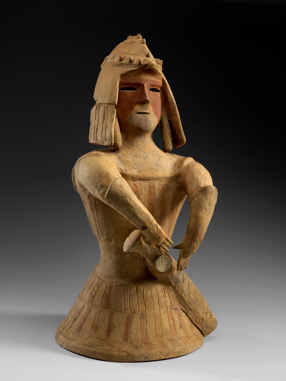 Haniwa Savaşçısı, geç 6. yüzyıl (kırmızı çanak çömlek) by Japanese School