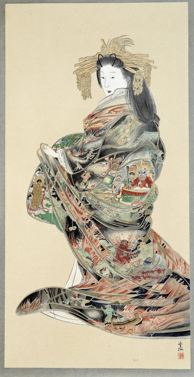 Jigoku Reigan or portrait of beautiful woman. by Japanese School