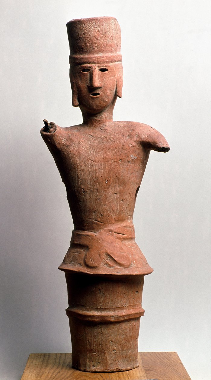 Pişmiş toprak mezar Haniwa, kofun dönemi 3.-6. yüzyıl by Japanese School