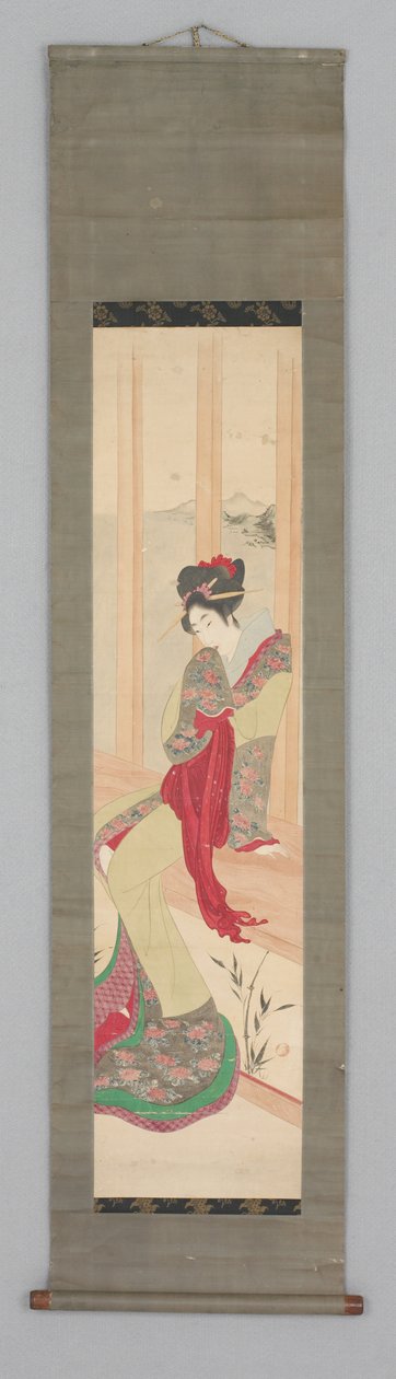 Pencere kenarındaki kadın (Kakemono) by Japanese School