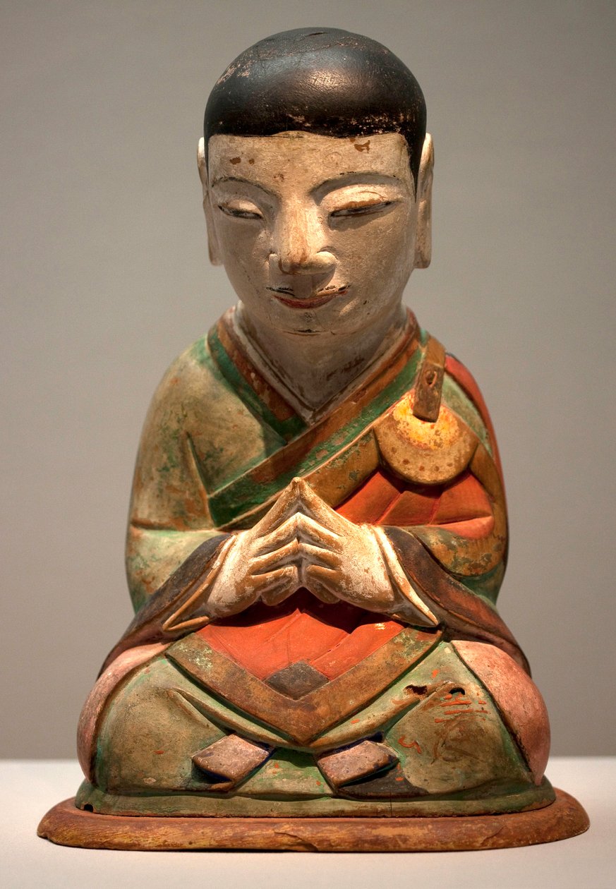 Arhat. Çok renkli oyma ahşap, Joseon dönemi (Choson) by School Korean