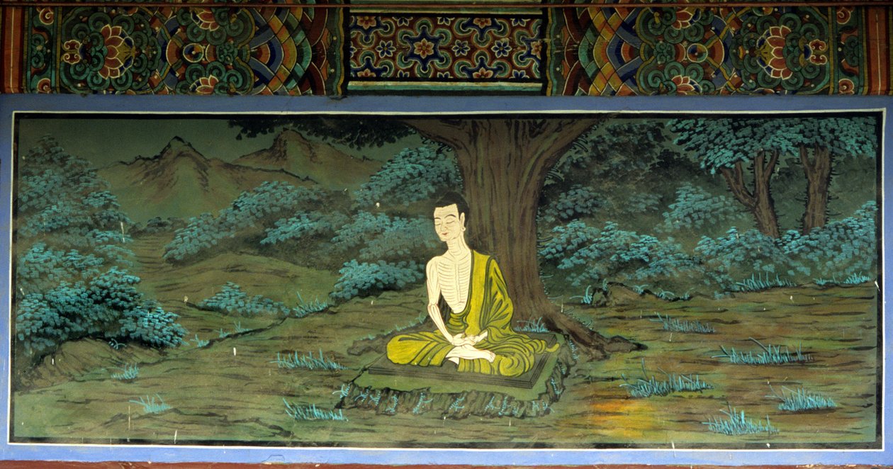 Buda meditasyonda. Yongju Tapınağı