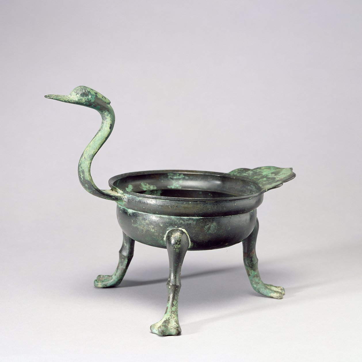 Ördek başlı saplı tripod, Paekche Kingdom, 6-7. yüzyıl (bronz) by School Korean