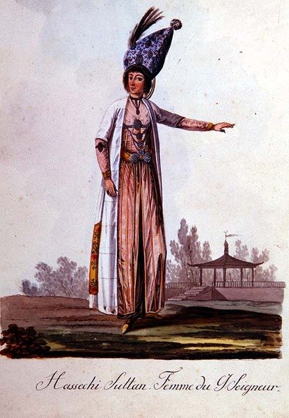 Padişahın Karısı, Türk kostümlerinden oluşan bir albümden, 18. yüzyıl sonu (suluboya) by School Levantine