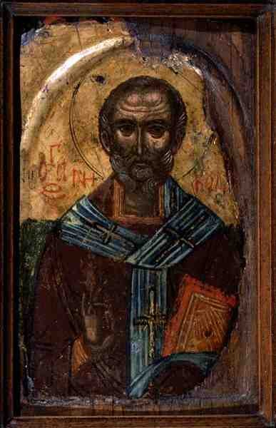 Aziz Nikolaos, c.1600 (panelde sıcaklık) by School Macedonian