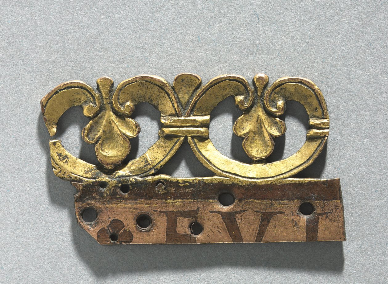 Bir Anıt Tapınağından Süs Arması Parçası, c.1165-1180 (yaldızlı bakır, email brun (kahverengi emaye)) by School Mosan