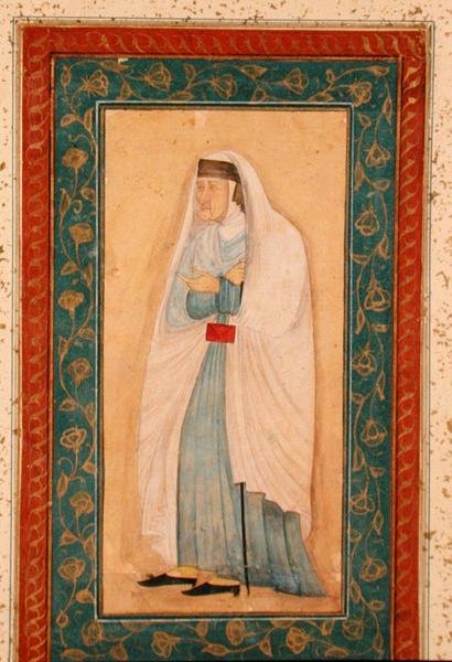 Büyük Clive Albümünden Batılı elbiseli yaşlı bir kadın, c.1760 by School Mughal