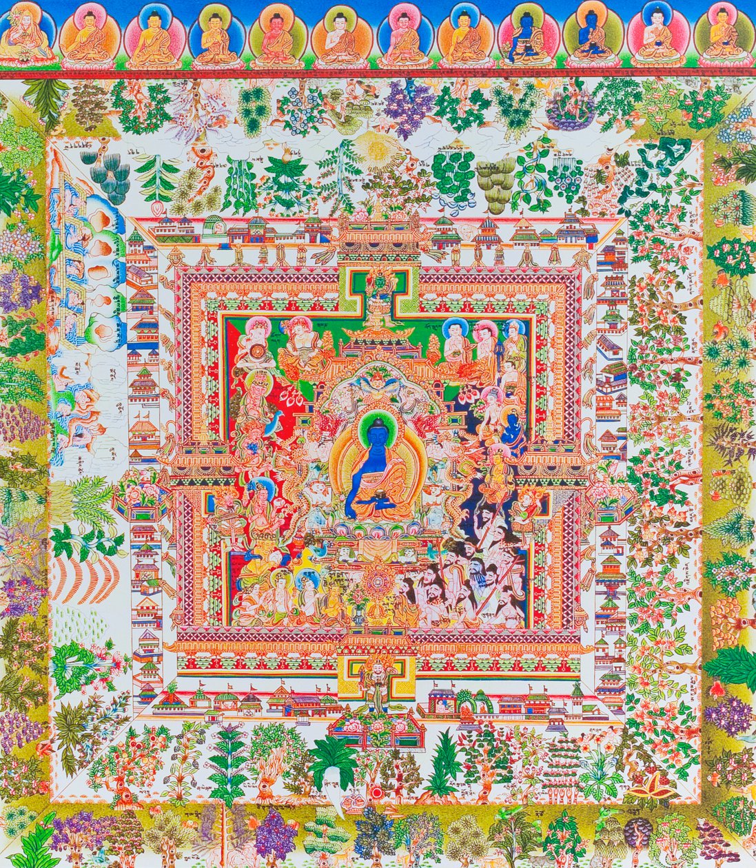 Tıp Buddha Mandala, Nepal (tablo) by School Nepalese