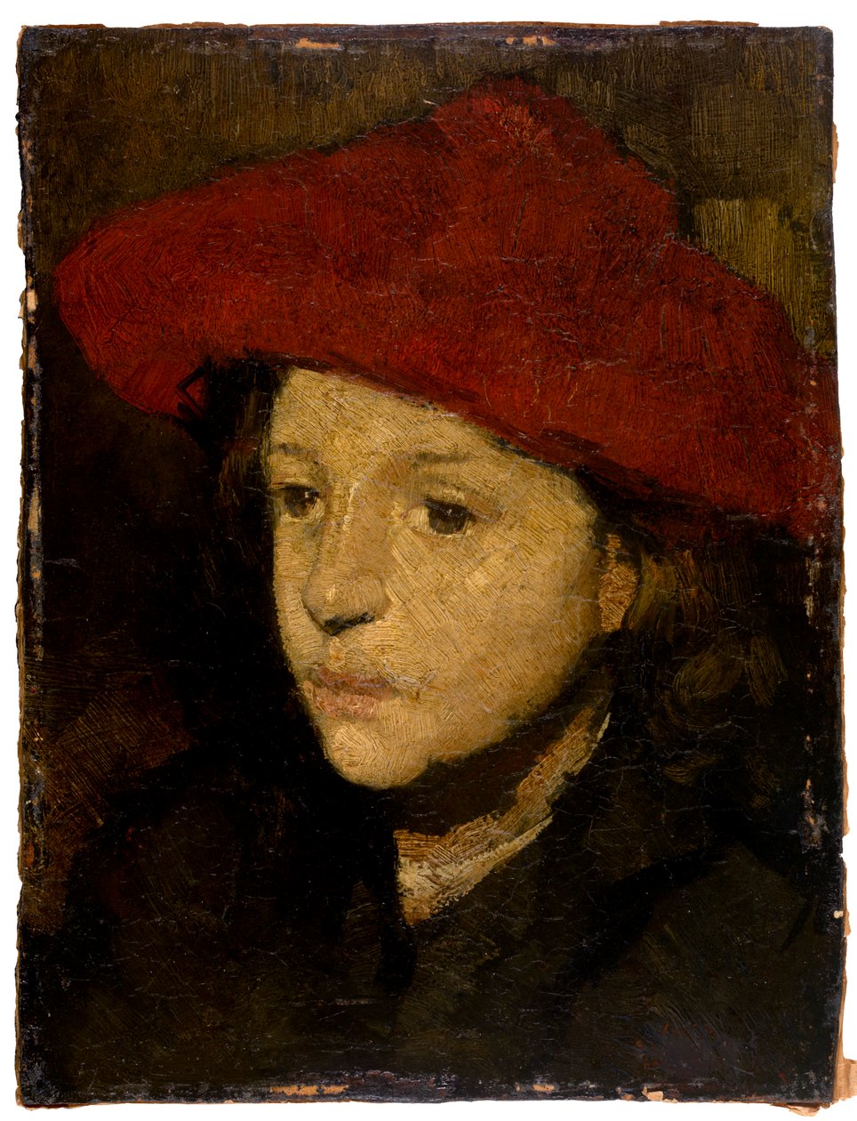 Boy (ahşap üzerine yağlıboya) by School Netherlandish