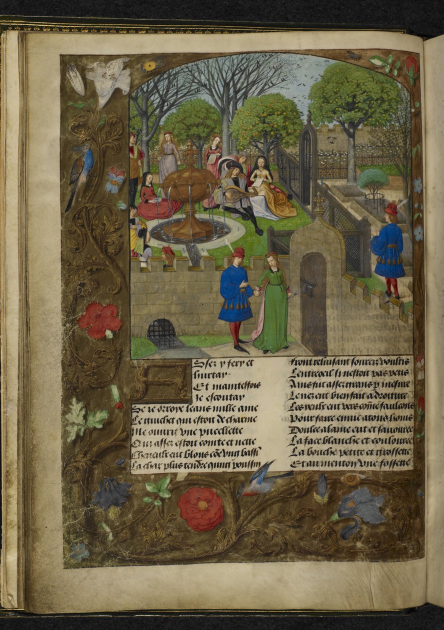 Harley 4425 f. 12v Zevk Bahçesi (parşömen) by School Netherlandish