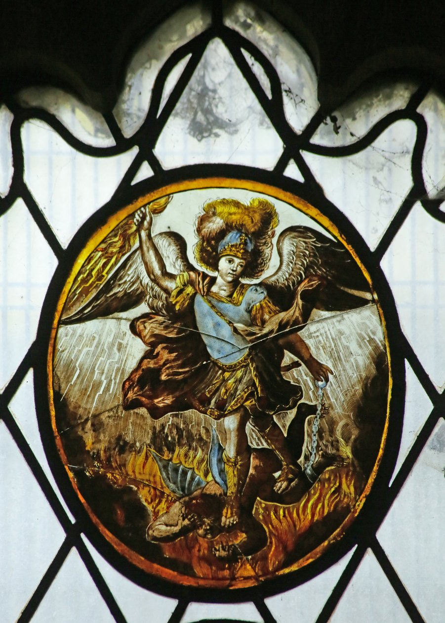 Roundel: St Michael (vitray) by School Netherlandish