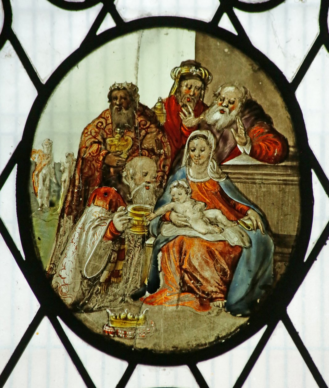 Roundel: Magi'nin Hayranlığı (vitray) by School Netherlandish