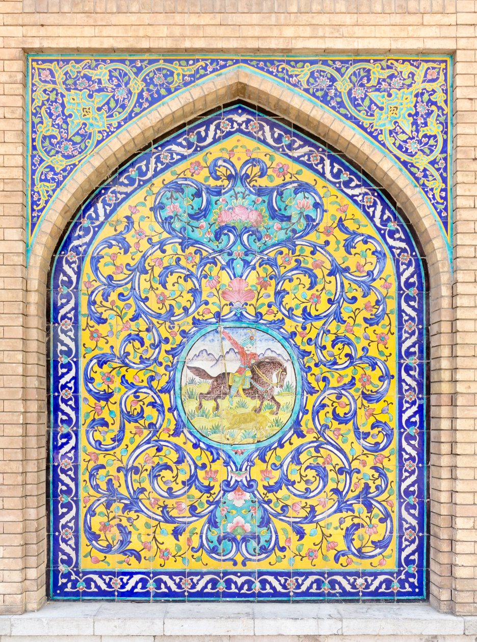 Gülistan sarayında kiremit işçiliği, Tahran, İran (fotoğraf) by School Qajar