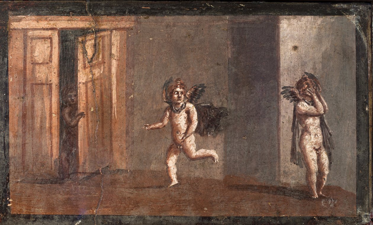Saklambaç oynayan aşk tanrısı, Herculaneum by School Roman