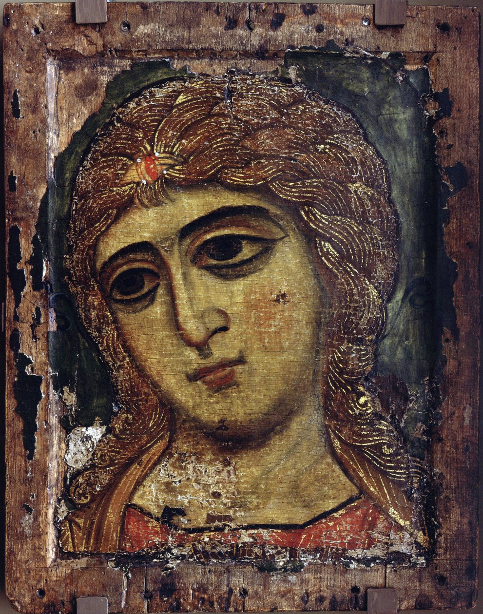 Başmelek Gabriel - Başmelek Gabriel (Altın Saçlı Melek) - Rus simgesi - yaklaşık 1200 - Panelde Tempera - 49x38,5 - Devlet Rus Müzesi, St. Petersburg by School Russian