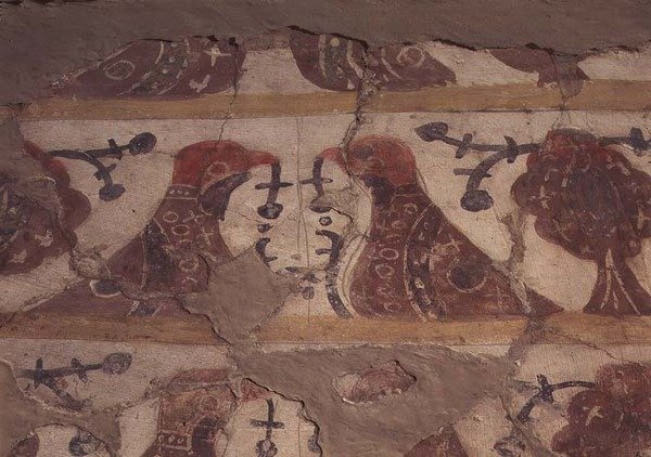 Bir mezar için dekorasyon, Smolensk okulu, c.1200 (fresk ve secco) by School Russian