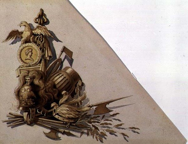 Neo-Klasik Silah Kupaları, Rusya, c.1825 (kağıt üzerine suluboya) by School Russian