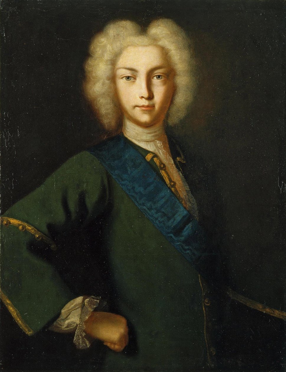 Rusya'nın Peter II - Anonim tarafından Rusya'nın Çar II. Peter (1715-1730) portresi by School Russian