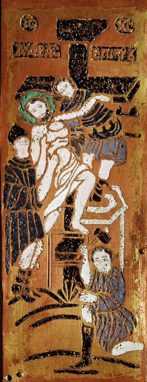 Rus sanatı, çarmıha germe, 16. yüzyıl Madrid emayesi, Museo Lazaro Galdiano by School Russian