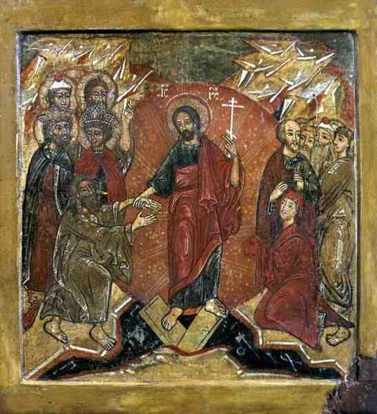 Diriliş ve Cehenneme İniş (Anastasis) (panelde öfke) by School Russian